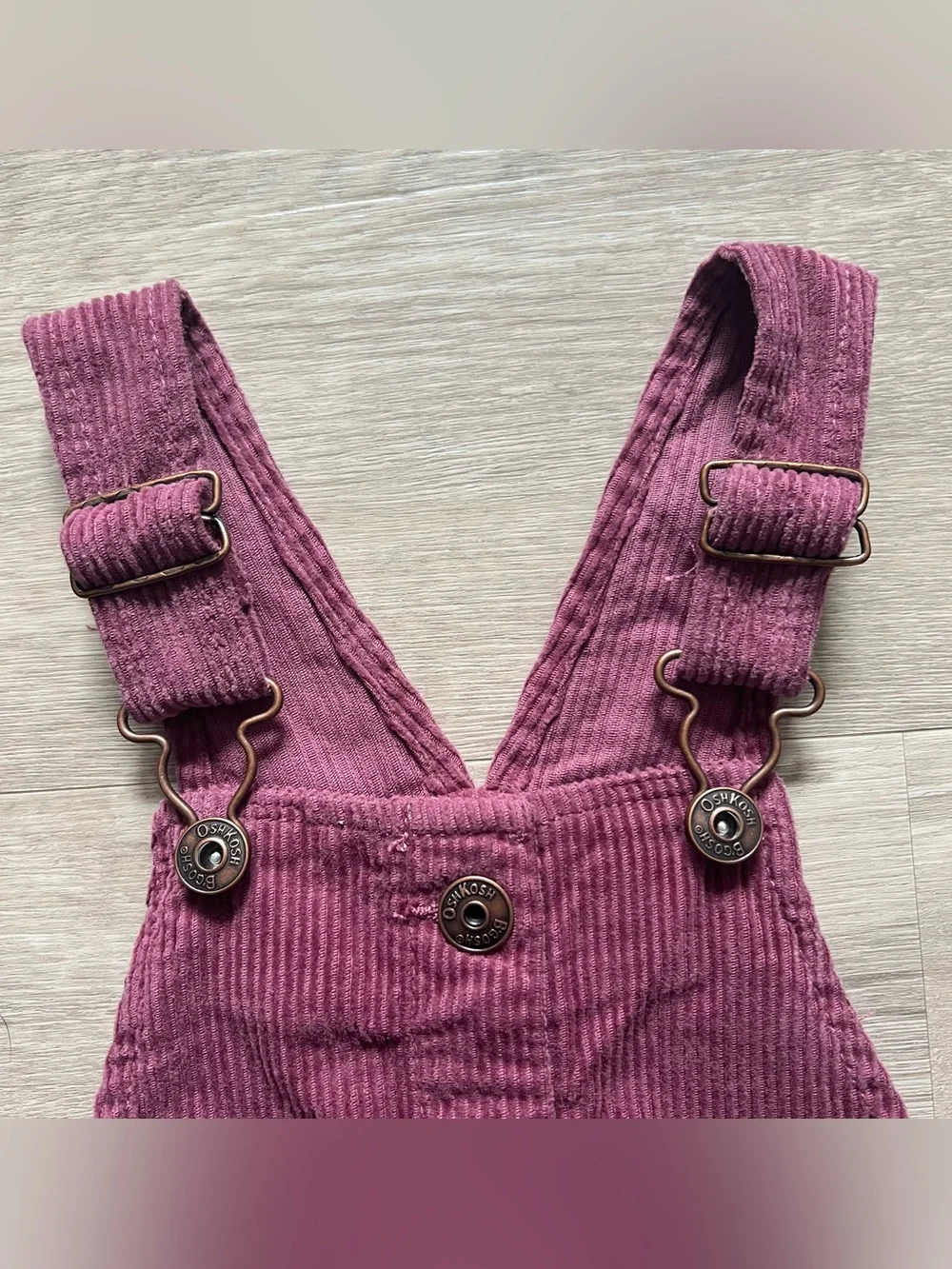 OshKosh B'gosh Plum Corduroy Button-Front Pinafore Dress
